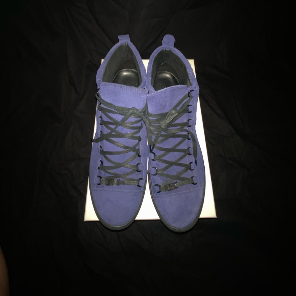 Balenciaga blue suede sneakers